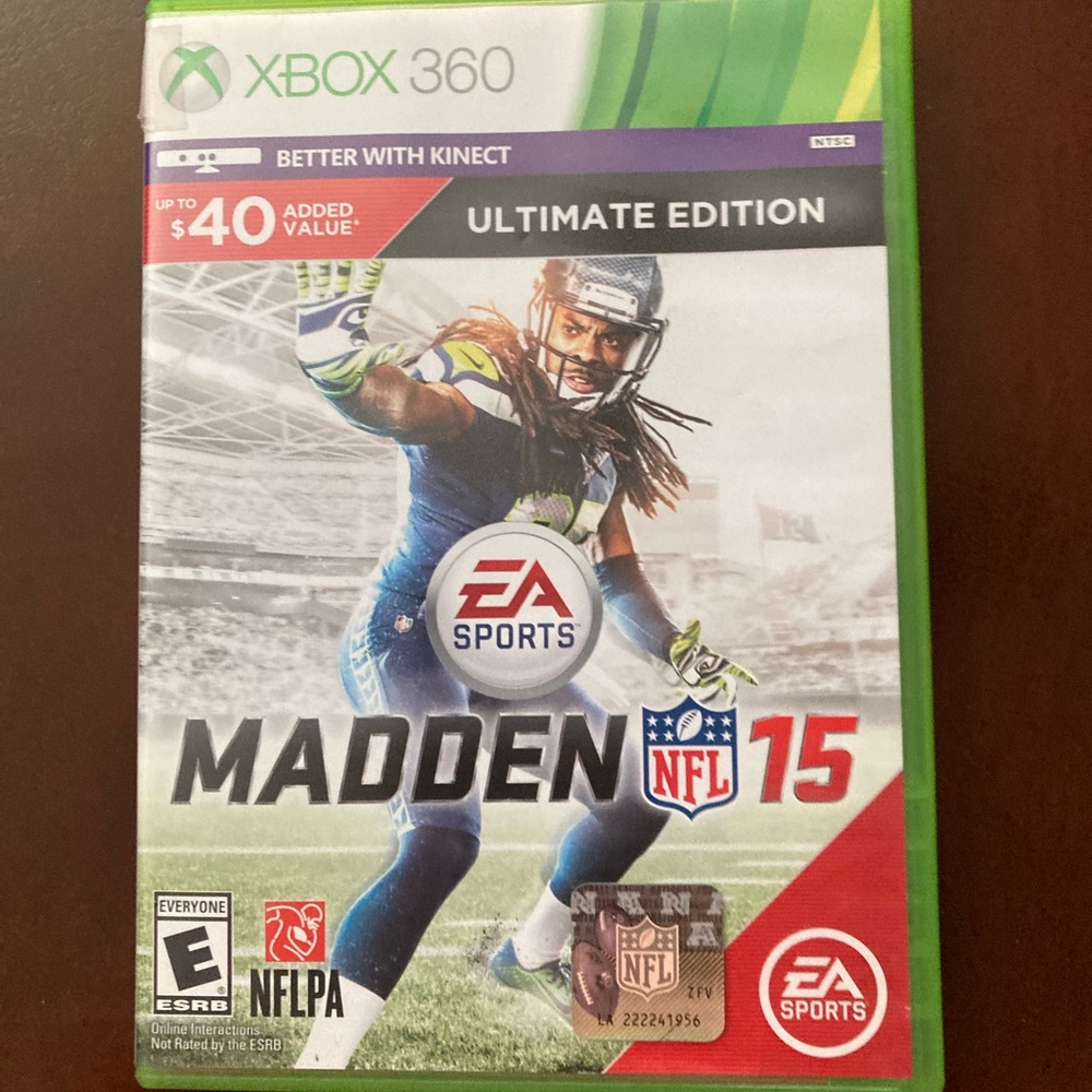 Madden 15 Xbox 360 - Kinect. Tested and Works! Comes from smoke free home
